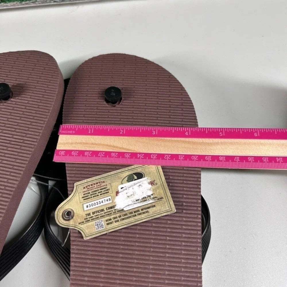 Mossy Oak Break‎ Up Country Flip Flops Mens Large Brown Camo Lightweight NWT